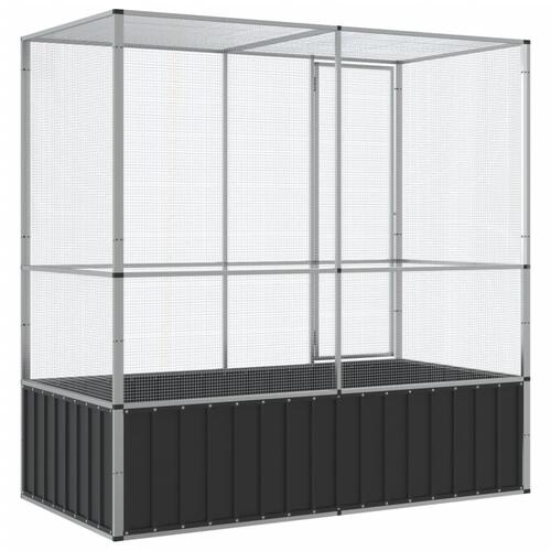 Fuglebur 210,5x107x212 cm stål sølvfarvet