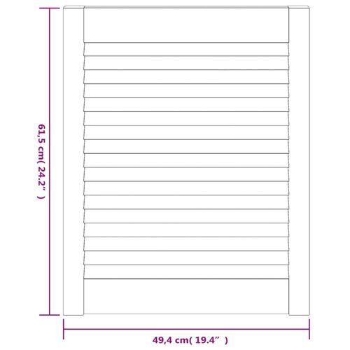 Skabslåge 61,5x49,4 cm lameldesign massivt fyrretræ hvid