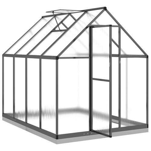 Drivhus med fundamentramme 224x169x202 cm aluminium antracitgrå