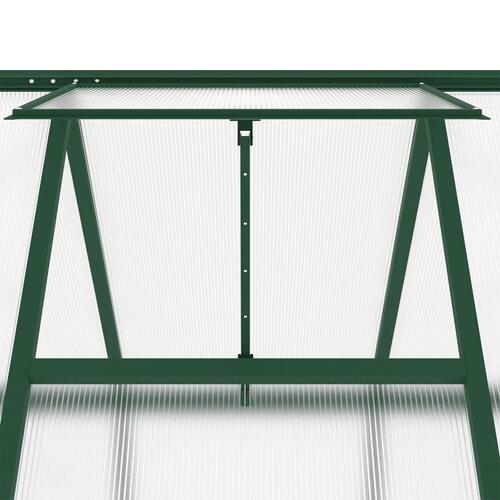 Drivhus med fundamentramme 334x169x195 cm aluminium grøn