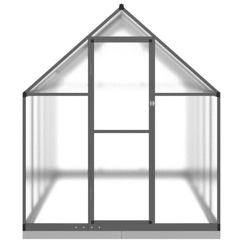 Drivhus med fundamentramme 334x169x202 cm aluminium antracitgrå
