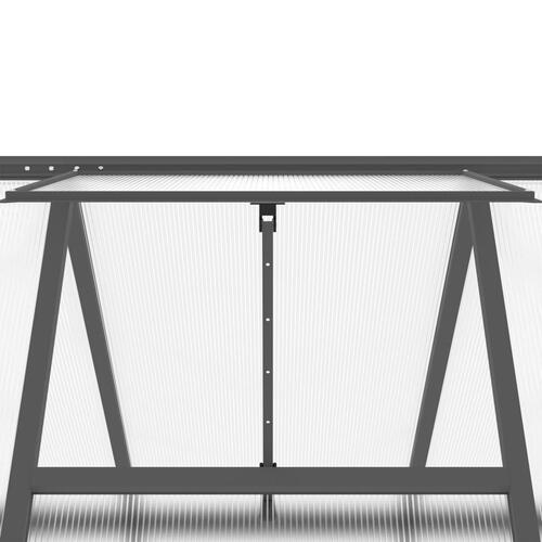 Drivhus med fundamentramme 334x169x202 cm aluminium antracitgrå
