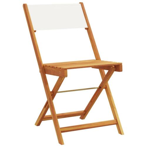 Foldbare havestole 8 stk. stof og massivt træ cremehvid