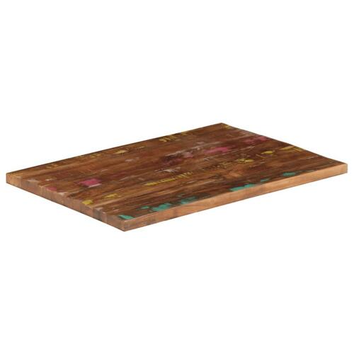 Bordplade 80x60x3,8 cm rektangulær massivt genbrugstræ