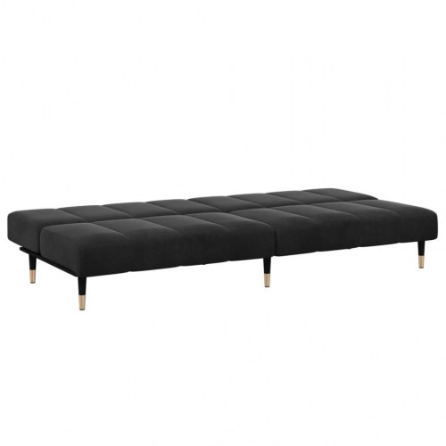 2-personers sovesofa med fodskammel velour sort