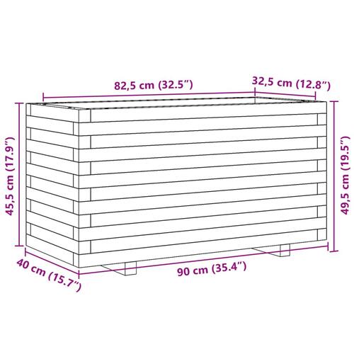 Plantekasse 90x40x49,5 cm massivt douglasgran