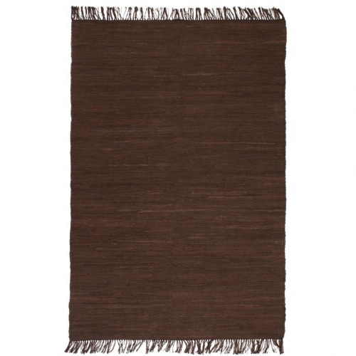 Håndvævet chindi-tæppe bomuld 200 x 290 cm brun