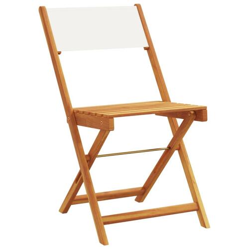 Foldbare havestole 6 stk. stof og massivt træ cremehvid