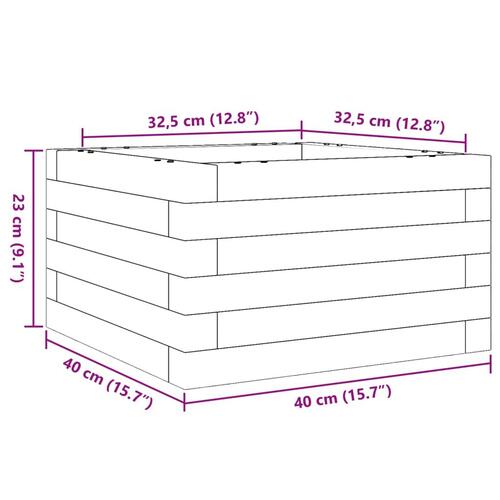 Plantekasse 40x40x23 cm massivt fyrretræ gyldenbrun