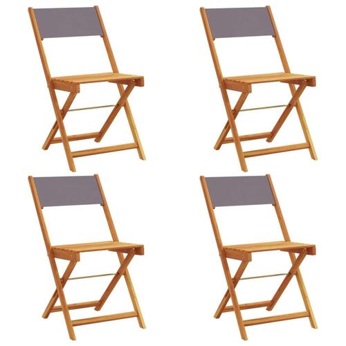 Foldbare havestole 4 stk. stof og massivt træ antracit