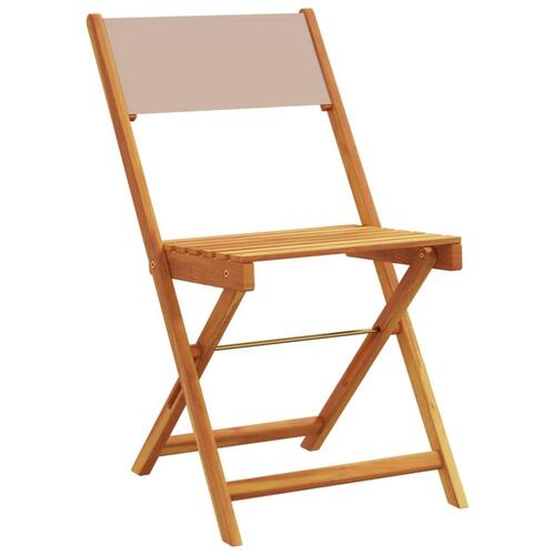Foldbare havestole 8 stk. stof og massivt træ gråbrunt