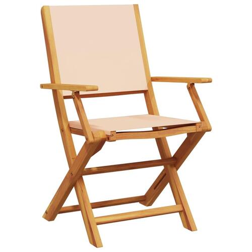 Foldbare havestole 4 stk. stof og massivt træ beige
