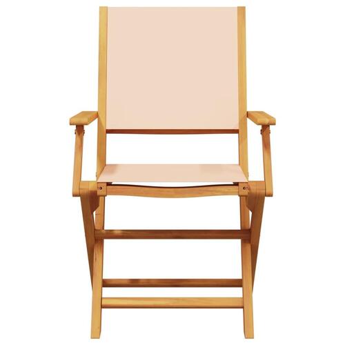 Foldbare havestole 4 stk. stof og massivt træ beige