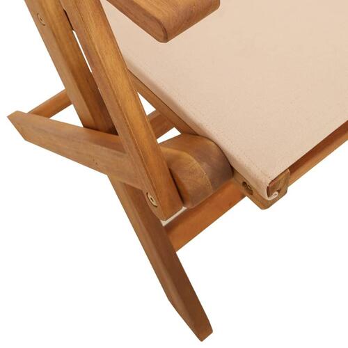 Foldbare havestole 4 stk. stof og massivt træ beige