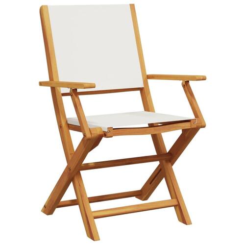 Foldbare havestole 4 stk. stof og massivt træ cremehvid
