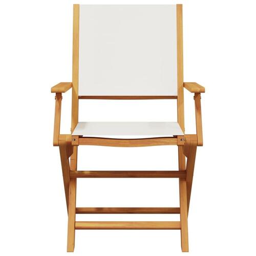 Foldbare havestole 4 stk. stof og massivt træ cremehvid