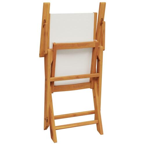 Foldbare havestole 4 stk. stof og massivt træ cremehvid