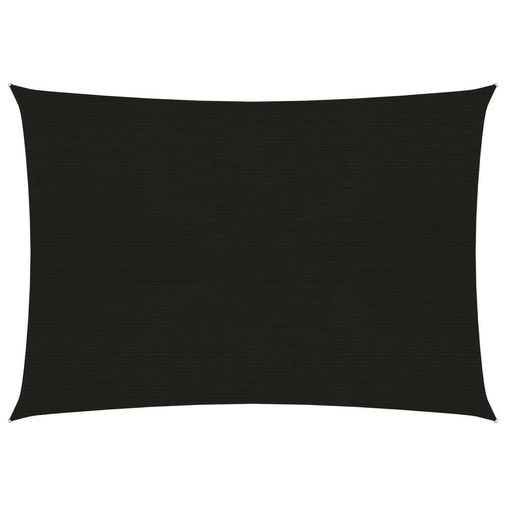 Solsejl 2X2,5 M 160 G/M² Hdpe Sort - 2.5 x 3.5 m