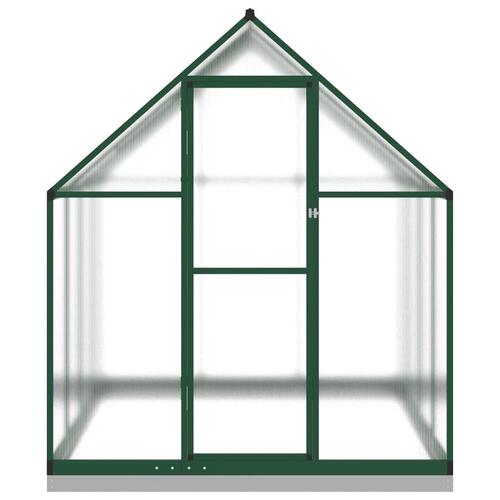 Drivhus med fundamentramme 224x169x202 cm aluminium grøn
