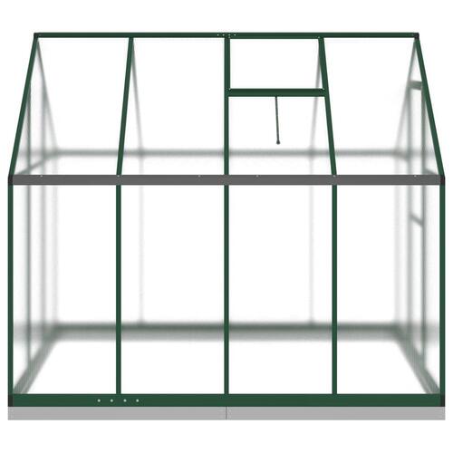 Drivhus med fundamentramme 224x169x202 cm aluminium grøn
