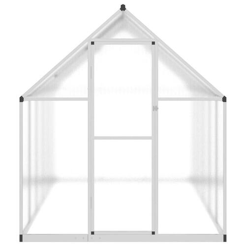 Drivhus med fundamentramme 334x169x195 cm aluminium sølvfarvet