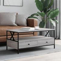 Sofabord 100x51x45 cm konstrueret træ grå sonoma-eg