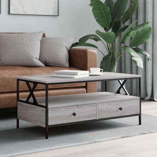 Sofabord 100x51x45 cm konstrueret træ grå sonoma-eg