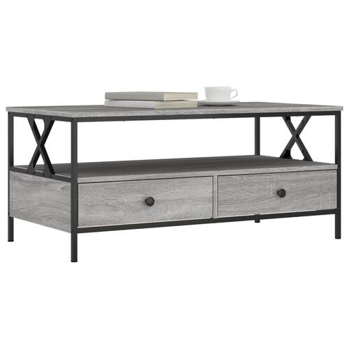 Sofabord 100x51x45 cm konstrueret træ grå sonoma-eg