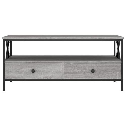 Sofabord 100x51x45 cm konstrueret træ grå sonoma-eg