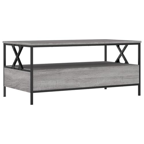 Sofabord 100x51x45 cm konstrueret træ grå sonoma-eg