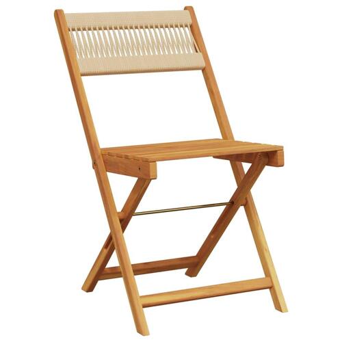 Havestole 4 stk. foldbar massivt akacietræ beige