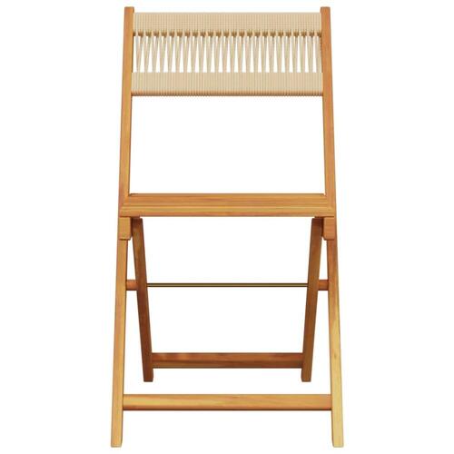 Havestole 4 stk. foldbar massivt akacietræ beige