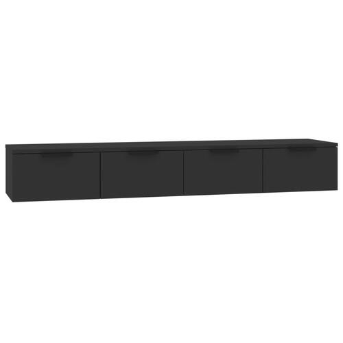 Vægskabe 2 stk. 68x30x20 cm konstrueret træ sort