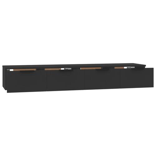 Vægskabe 2 stk. 68x30x20 cm konstrueret træ sort