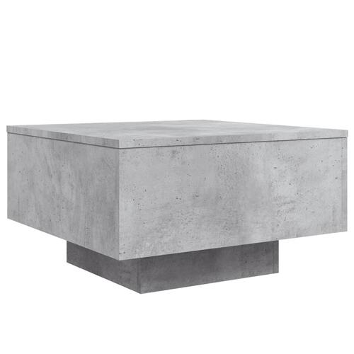 Sofabord med LED-lys 55x55x31 cm betongrå