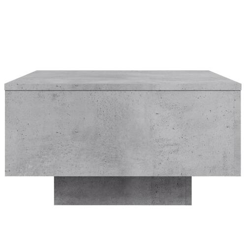 Sofabord med LED-lys 55x55x31 cm betongrå