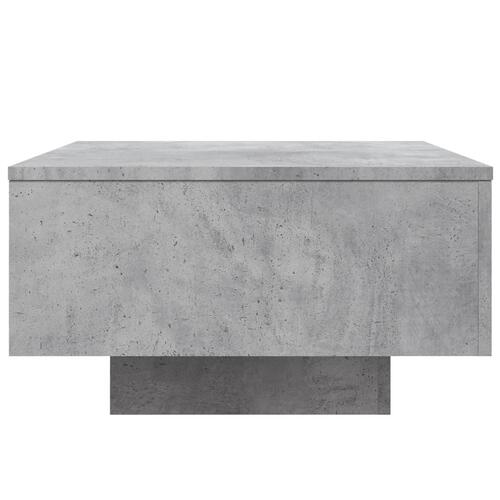 Sofabord med LED-lys 55x55x31 cm betongrå