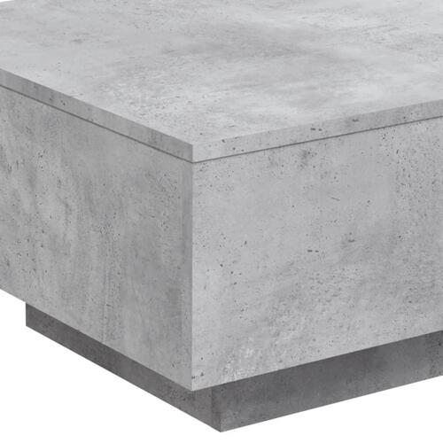 Sofabord med LED-lys 55x55x31 cm betongrå