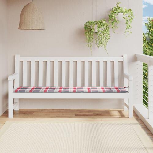 Hynde til havebænk 200x50x4 cm oxfordstof ternet rød