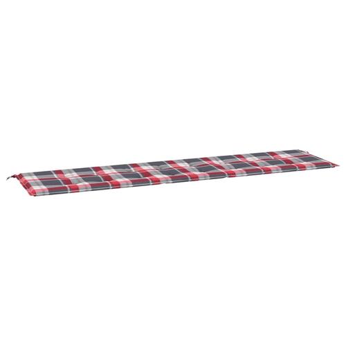 Hynde til havebænk 200x50x4 cm oxfordstof ternet rød