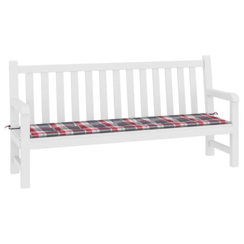 Hynde til havebænk 200x50x4 cm oxfordstof ternet rød
