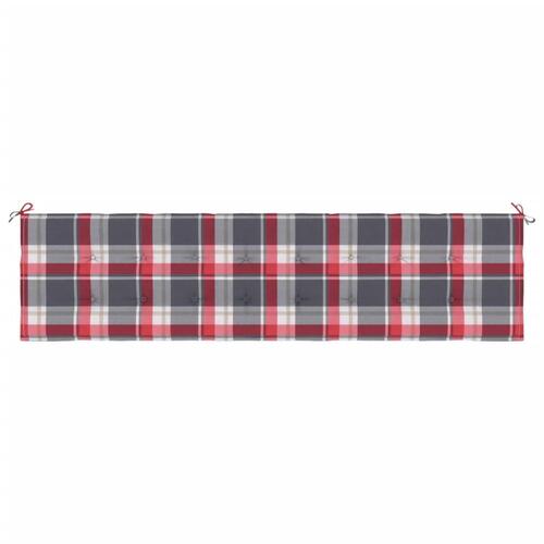 Hynde til havebænk 200x50x4 cm oxfordstof ternet rød