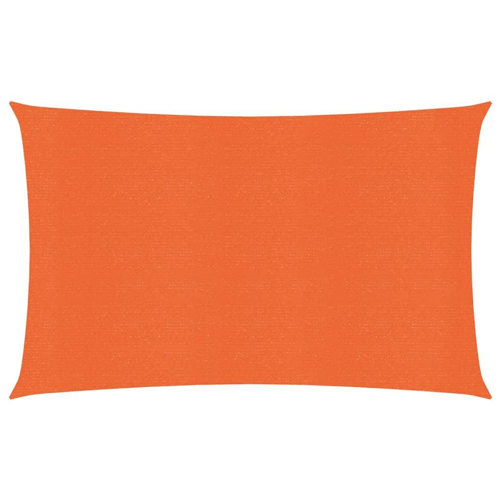 Solsejl 3x5 m 160 g/m² HDPE rektangulær orange billede