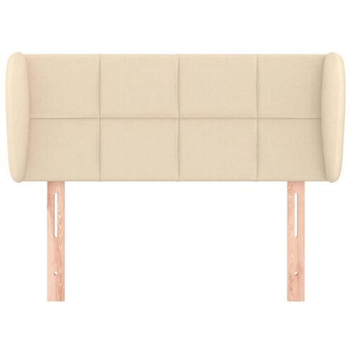 Sengegavl med kanter 103x23x78/88 cm stof cremefarvet