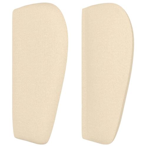 Sengegavl med kanter 103x23x78/88 cm stof cremefarvet