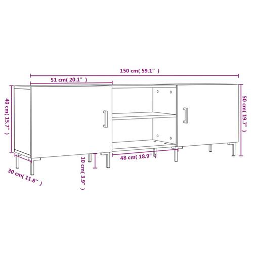 Tv-bord 150x30x50 cm konstrueret træ sonoma-eg