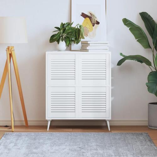 Skabslåger 4 stk. 39,5x39,4 cm lameldesign massivt fyr hvid