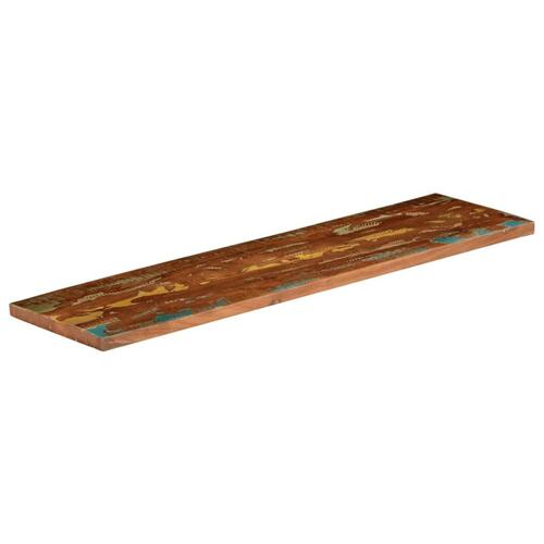 Bordplade 100x20x3,8 cm rektangulær massivt genbrugstræ