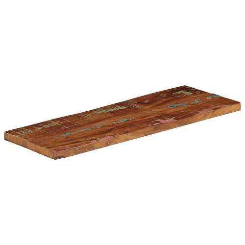 Bordplade 90x30x3,8 cm rektangulær massivt genbrugstræ