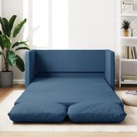 2-i-1 sovesofa 112x174x55 cm stof blå